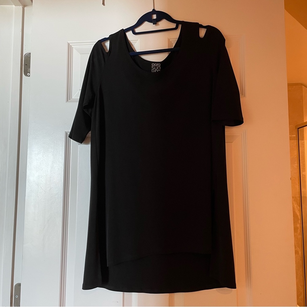 NEW Clara Sun Woo Black shortsleeved Tunic sz L